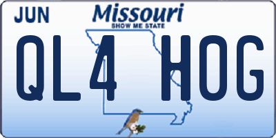 MO license plate QL4H0G