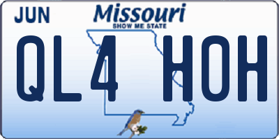 MO license plate QL4H0H