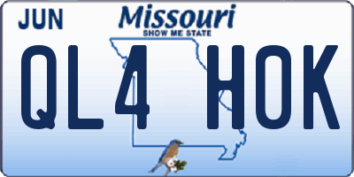 MO license plate QL4H0K
