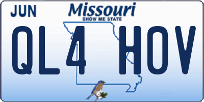 MO license plate QL4H0V