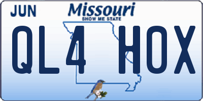 MO license plate QL4H0X