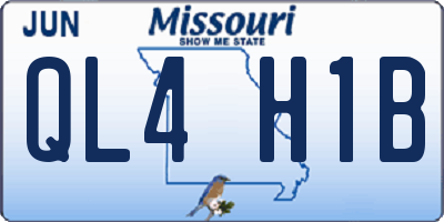 MO license plate QL4H1B