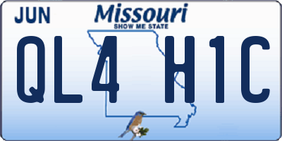 MO license plate QL4H1C