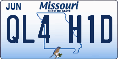MO license plate QL4H1D