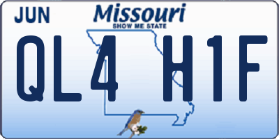 MO license plate QL4H1F