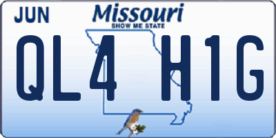 MO license plate QL4H1G
