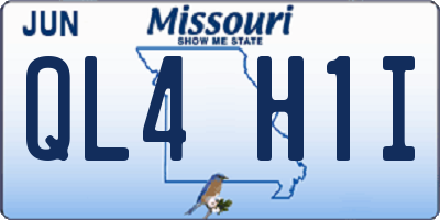 MO license plate QL4H1I