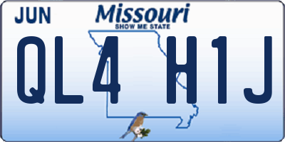 MO license plate QL4H1J