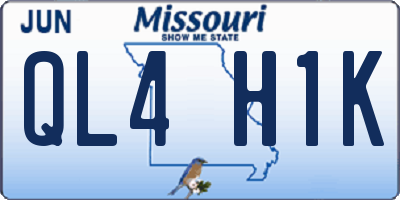 MO license plate QL4H1K