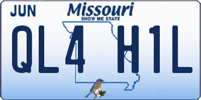 MO license plate QL4H1L
