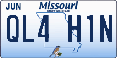 MO license plate QL4H1N