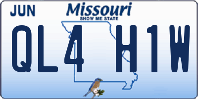 MO license plate QL4H1W