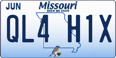 MO license plate QL4H1X