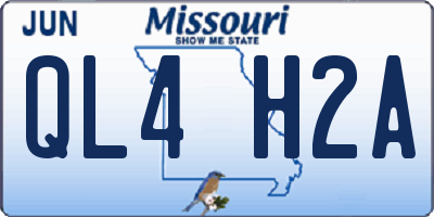 MO license plate QL4H2A