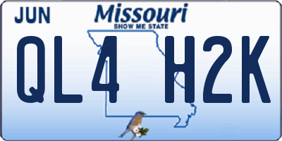 MO license plate QL4H2K