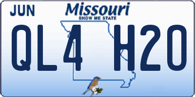 MO license plate QL4H2O
