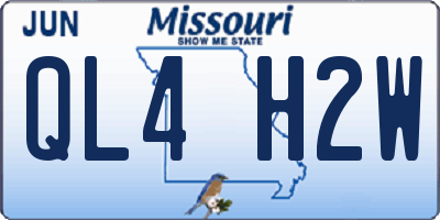 MO license plate QL4H2W