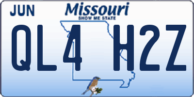 MO license plate QL4H2Z