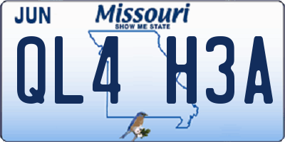 MO license plate QL4H3A