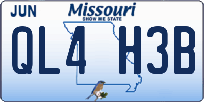 MO license plate QL4H3B