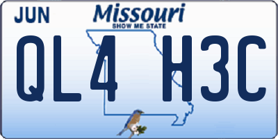 MO license plate QL4H3C