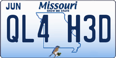 MO license plate QL4H3D