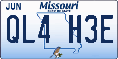MO license plate QL4H3E