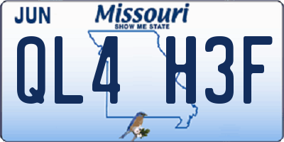 MO license plate QL4H3F