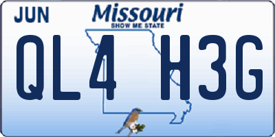 MO license plate QL4H3G