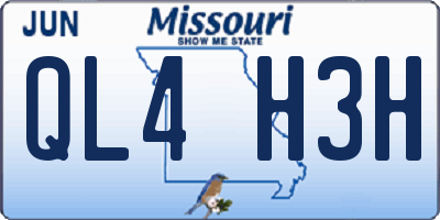 MO license plate QL4H3H
