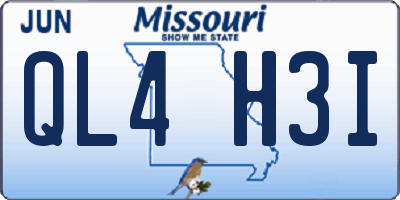 MO license plate QL4H3I
