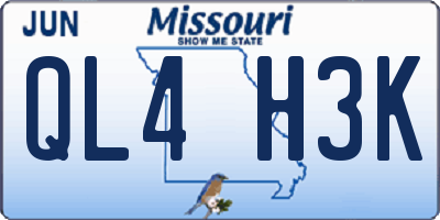 MO license plate QL4H3K