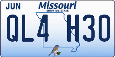 MO license plate QL4H3O