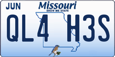MO license plate QL4H3S