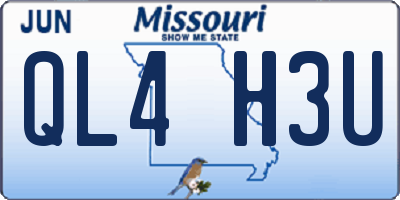 MO license plate QL4H3U