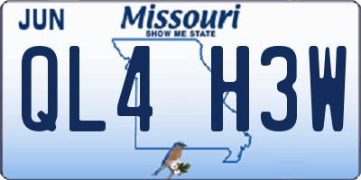 MO license plate QL4H3W