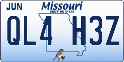 MO license plate QL4H3Z