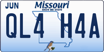 MO license plate QL4H4A