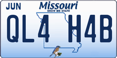 MO license plate QL4H4B