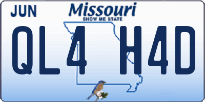 MO license plate QL4H4D