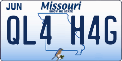 MO license plate QL4H4G