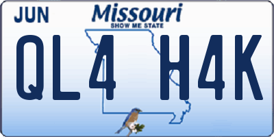 MO license plate QL4H4K