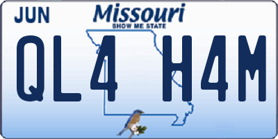 MO license plate QL4H4M