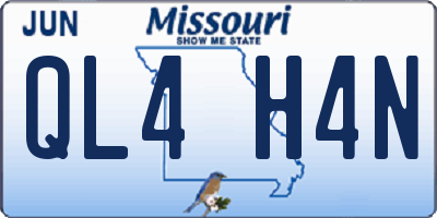 MO license plate QL4H4N