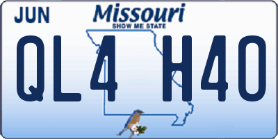 MO license plate QL4H4O