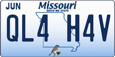 MO license plate QL4H4V