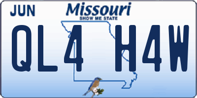 MO license plate QL4H4W