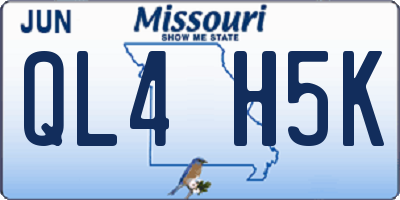 MO license plate QL4H5K