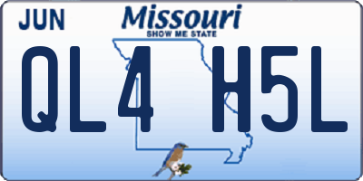 MO license plate QL4H5L