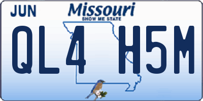 MO license plate QL4H5M